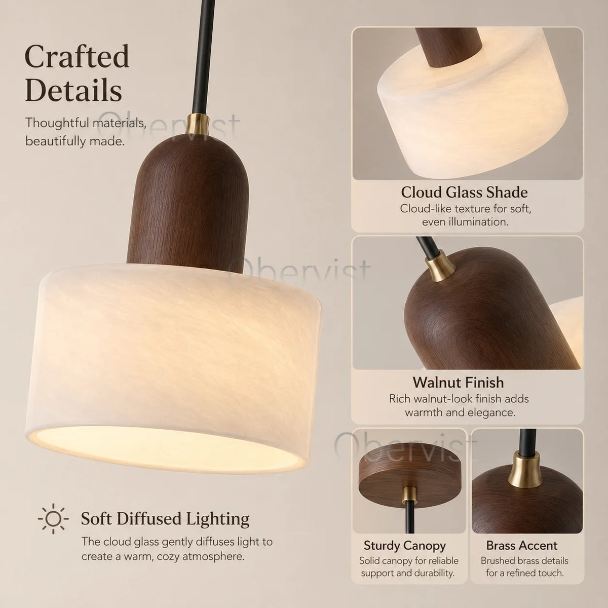 Wabi Sabi Stone LED Pendant Light | Minimalist Hanging Lamp
