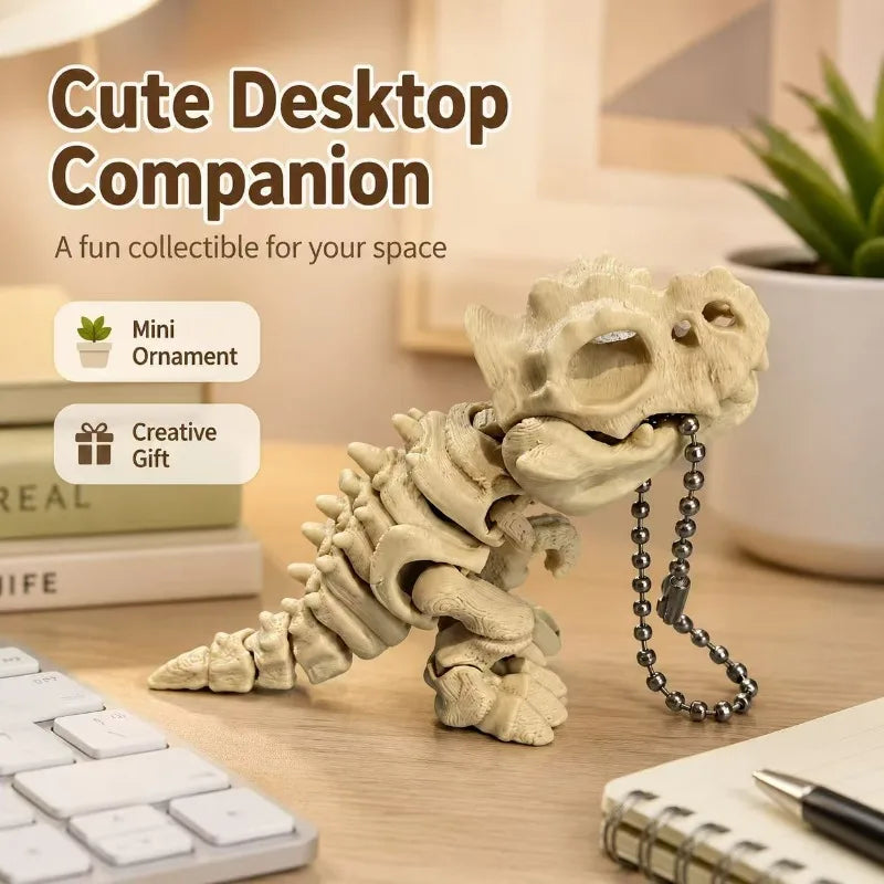 Flexible Dinosaur Skeleton Toy – Movable T-Rex Keychain Figure