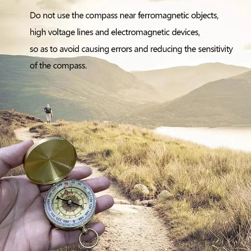 Vintage Flip-Top Pocket Compass – Stainless Steel Outdoor Hiking