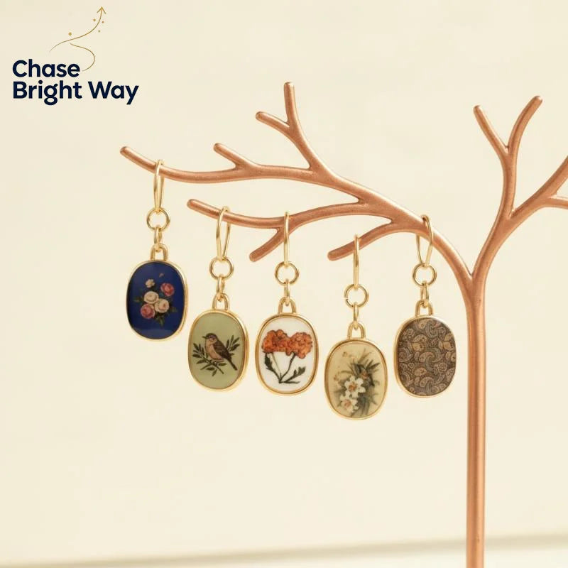 Vintage Oval Enamel Copper Pendants – DIY Jewelry Charms