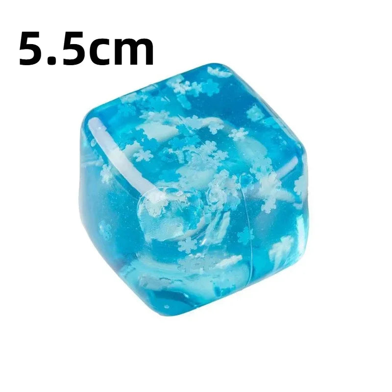 Squishy Snowflake Ice Cube Slow-Rising Fidget Toy 3/4.5/5.5cm