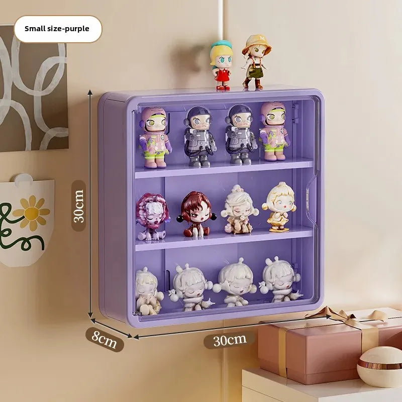 Wall-Mounted Action Figure Display Box – Magnetic Dustproof Rack