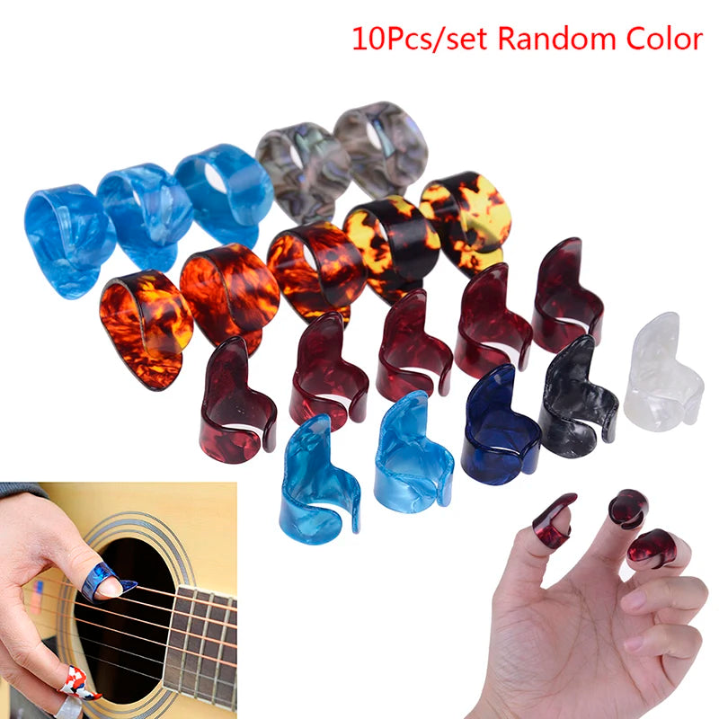 Guitar Finger & Thumb Picks – 10-Piece Celluloid Plectrum Set