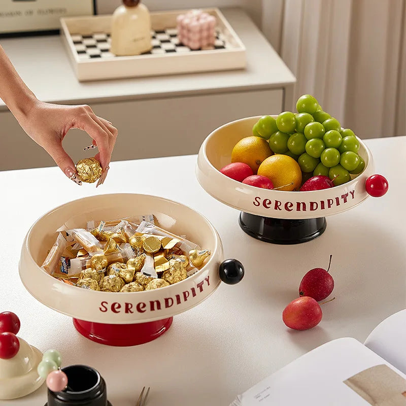 Elevated Fruit Bowl & Snack Tray with Lid – Colorful Organizer