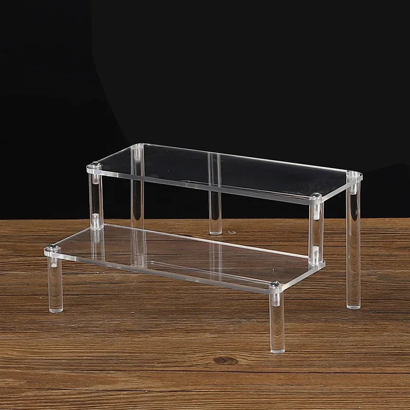 Black Acrylic Display Stand Riser 1–5 Tier Organizer Rack