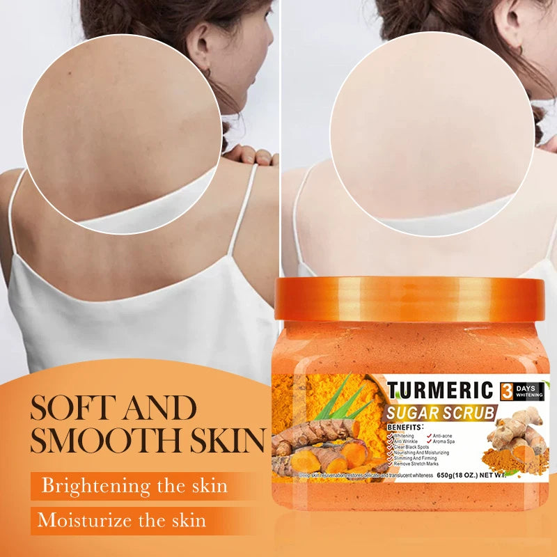 Turmeric Sugar Body Scrub 650g – Natural Brightening Exfoliator