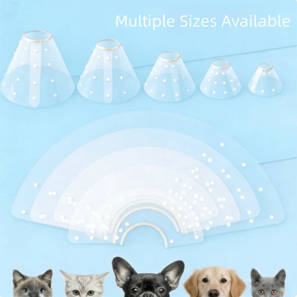 Adjustable Transparent Pet Recovery Collar – Anti-Lick Cone