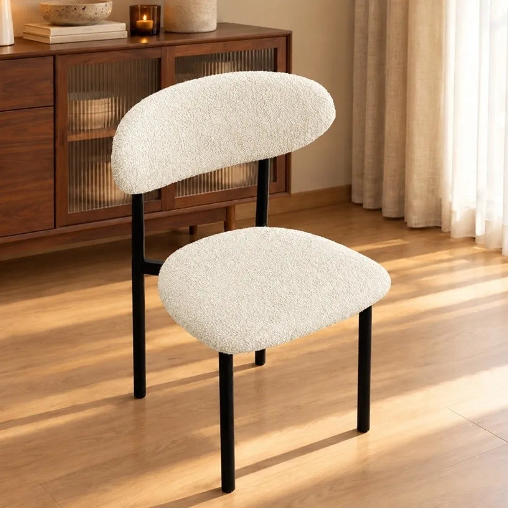 Teddy Fleece Dining Chair Cover – Stretch Anti-Scratch Slipcover