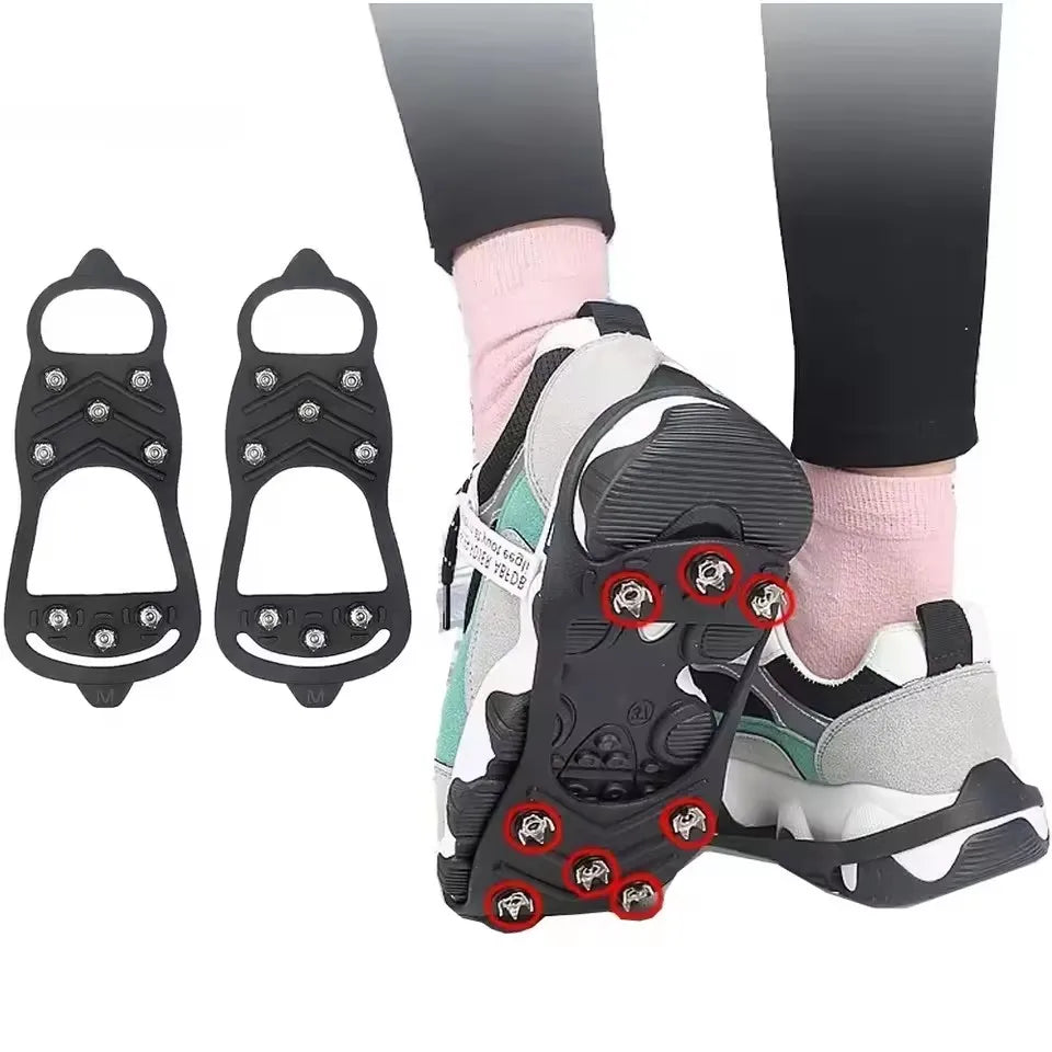 8-Tooth Ice Cleats Crampons – Anti-Slip Snow Shoe Grips