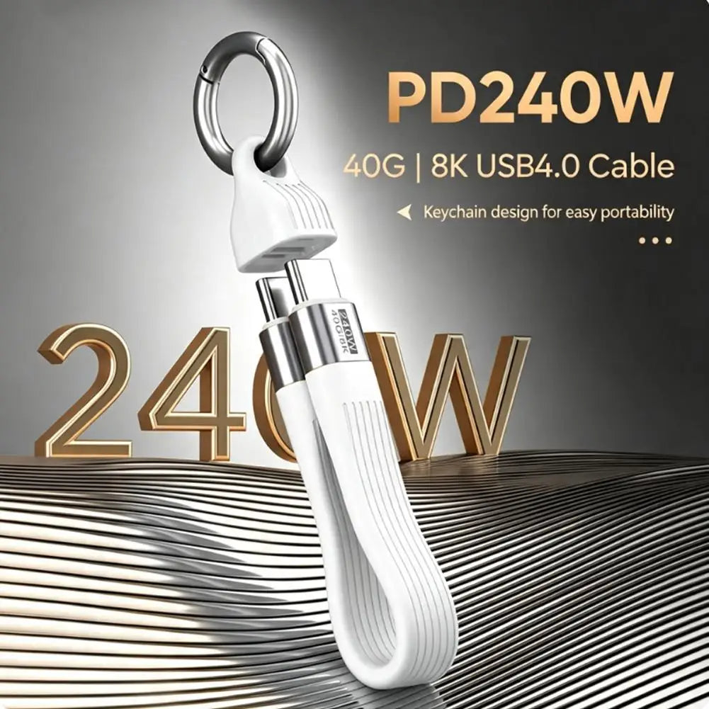 USB4 Keychain Cable 240W 40Gbps USB-C to USB-C | 8K Video