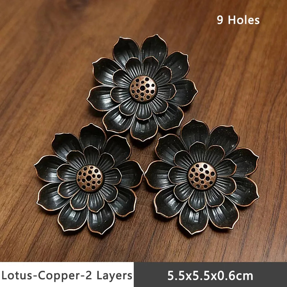 Lotus Incense Holder – Alloy Multi-Hole Incense Stick Base