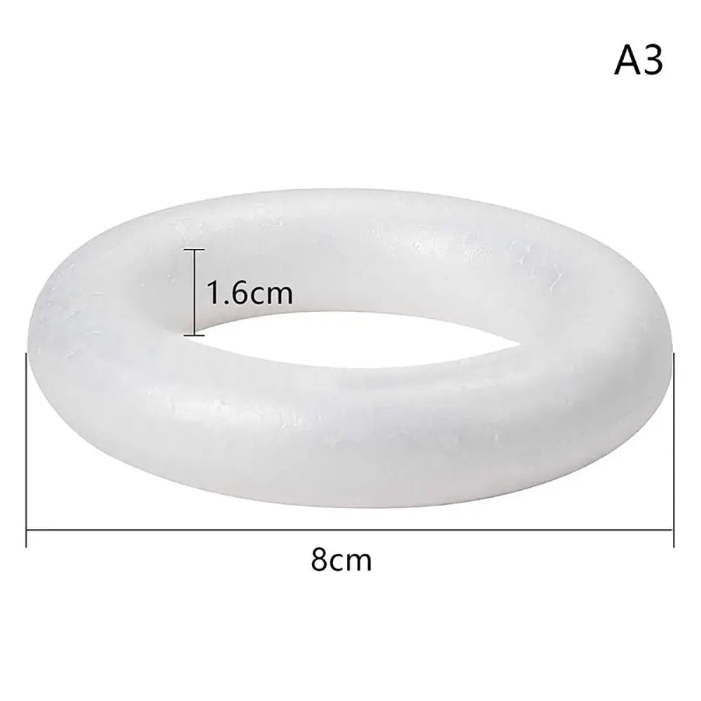 White Polystyrene Foam Ring – DIY Wreath Craft Base 5–20cm
