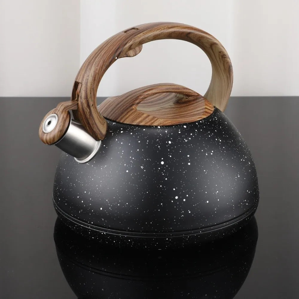 Stainless Steel Whistling Kettle 3L – Wooden Handle, Gas & Induction