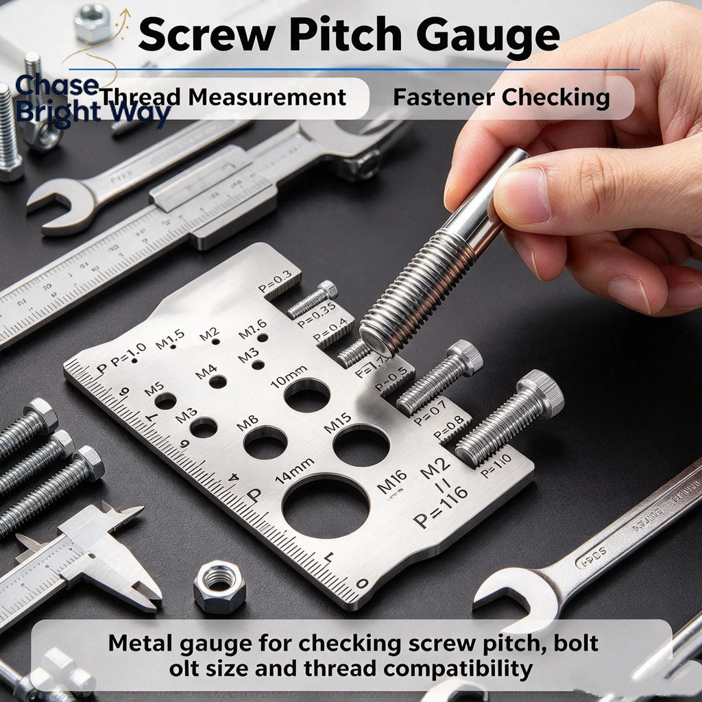 Stainless Steel Screw Thread Pitch & Diameter Gauge – M12