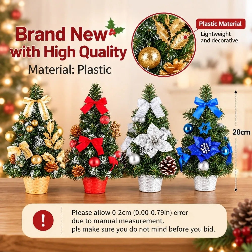 Mini Artificial Christmas Tree 20cm – 4 Colors DIY Decor