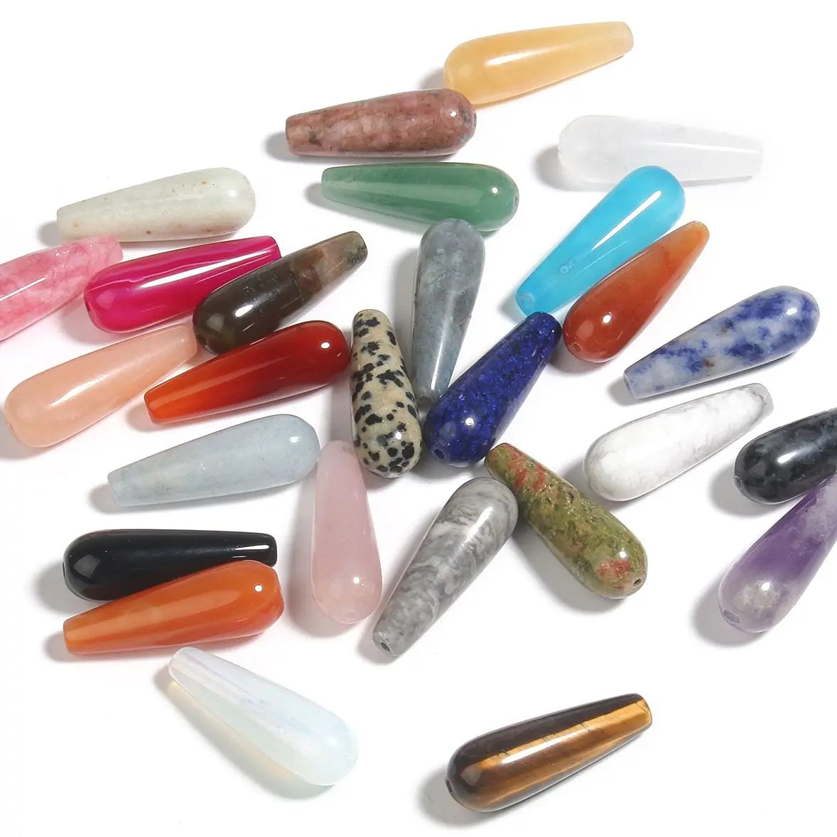 Water Drop Spacer Beads 10x30mm – Chalcedony Howlite DIY Jewelry