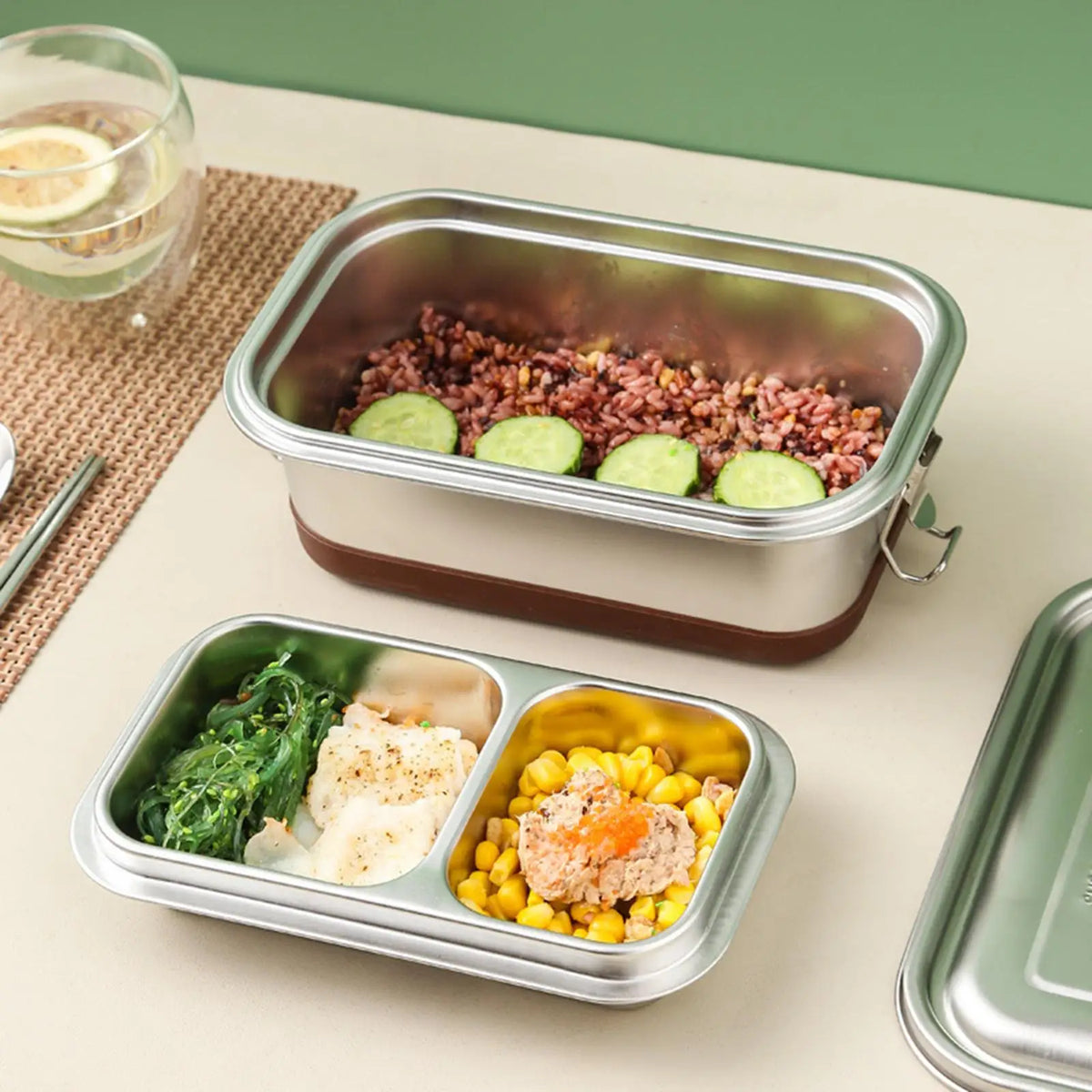 Serenable 1200ml Stainless Steel Bento Box – Leakproof Lid