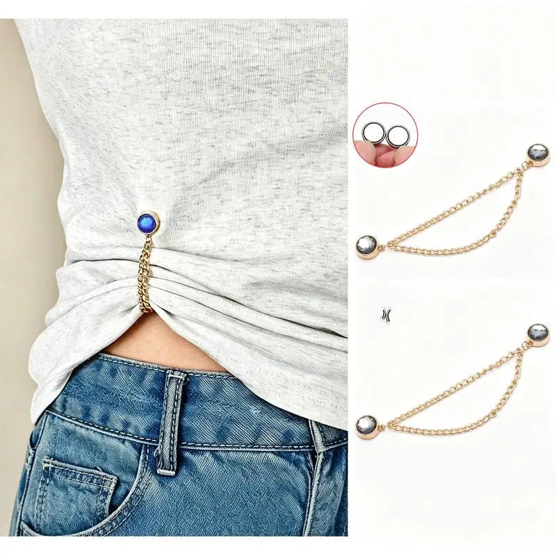 Rhinestone Magnetic Waist Cinch Clips – 2-Pc Adjustable Set