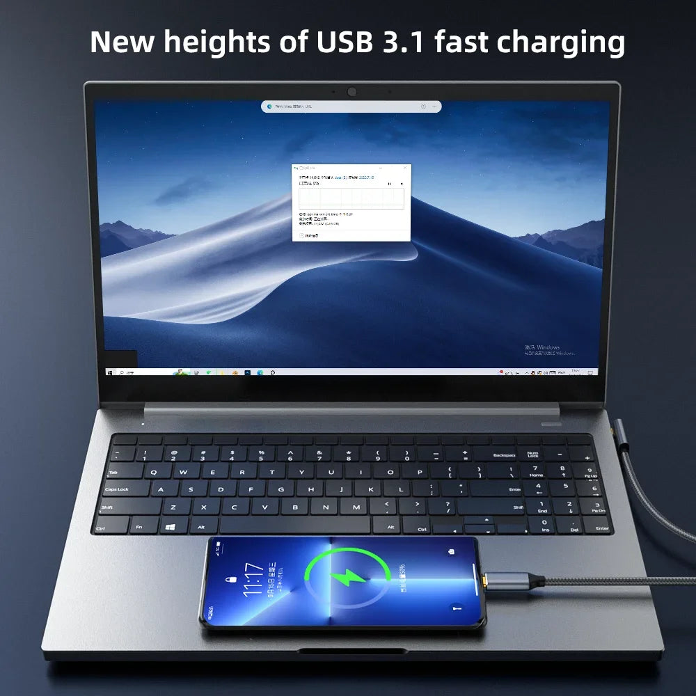 USB-C 100W 5A Cable – 10Gbps Data, 4K 60Hz, QC4.0 Charging