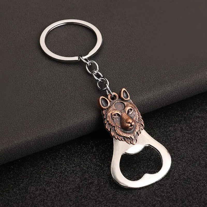 Vintage Animal Keychain Bottle Opener – Wolf Lion Turtle Frog