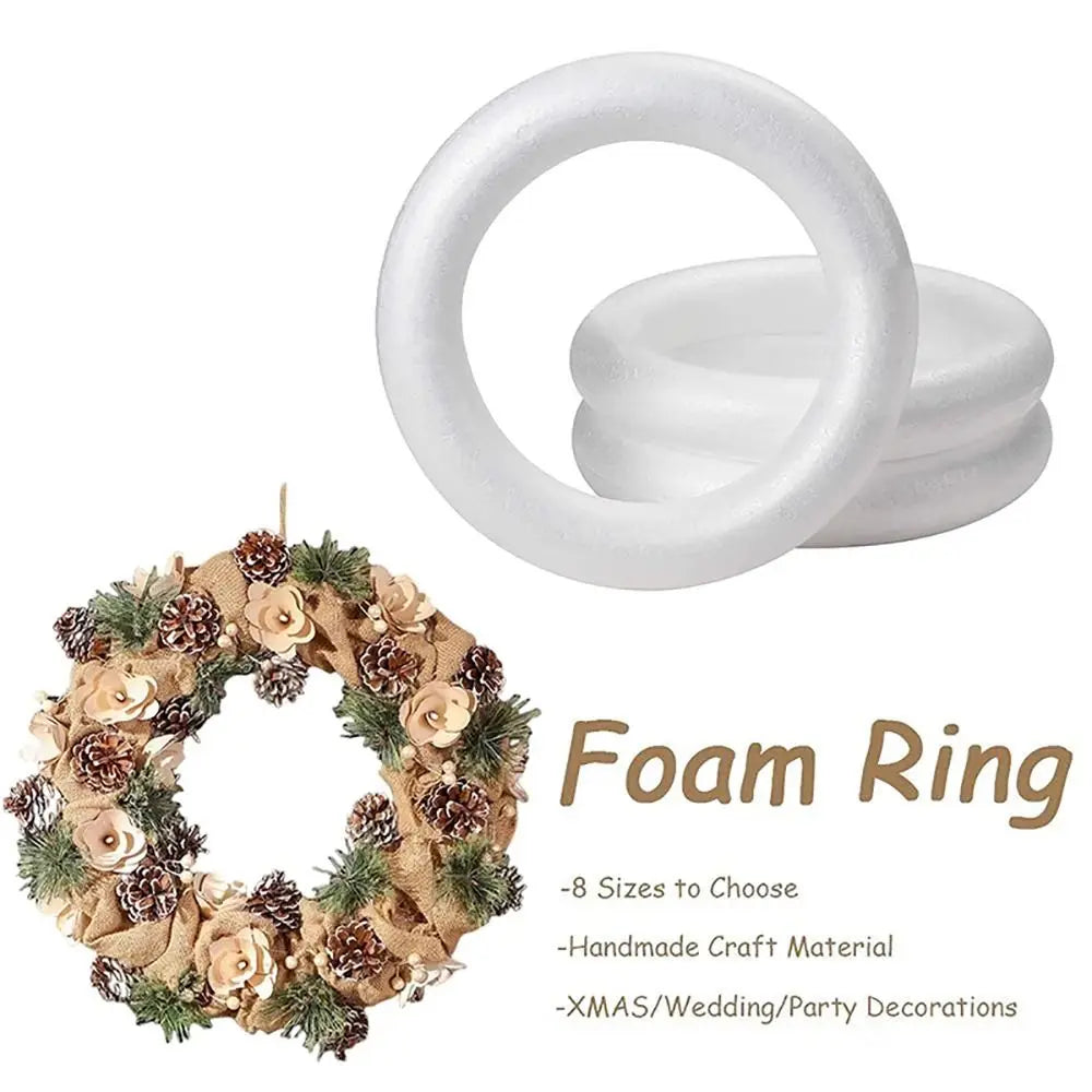 White Polystyrene Foam Ring – DIY Wreath Craft Base 5–20cm