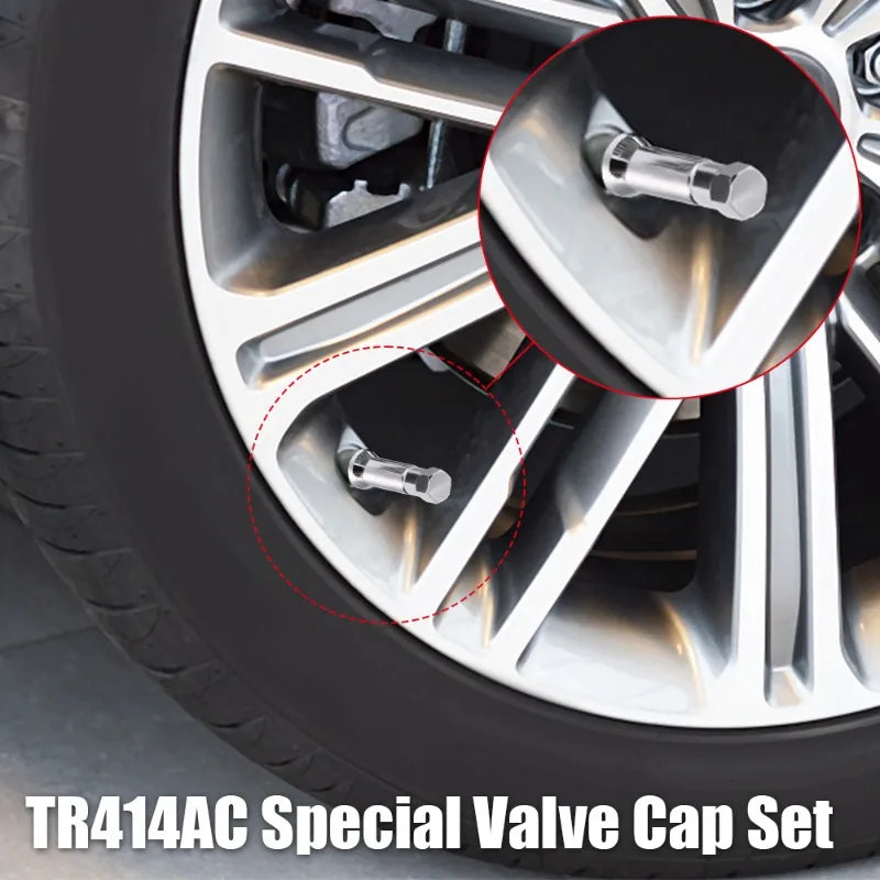 TR414AC Chrome Tire Valve Caps & Sleeve Covers – 5-Pack