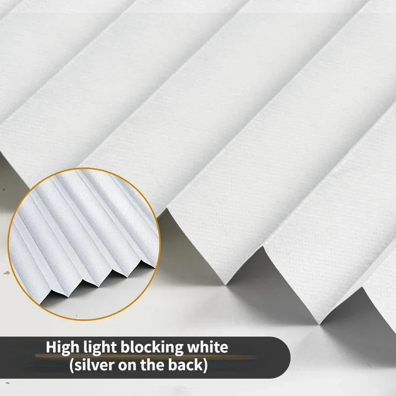 Self-Adhesive Pleated Blinds – Half Blackout Window Shades