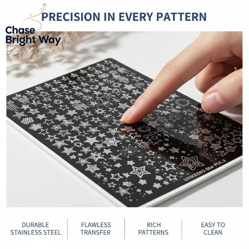 Nail Art Stamping Plate – Stars, Dots & Stripes | DIY Nails