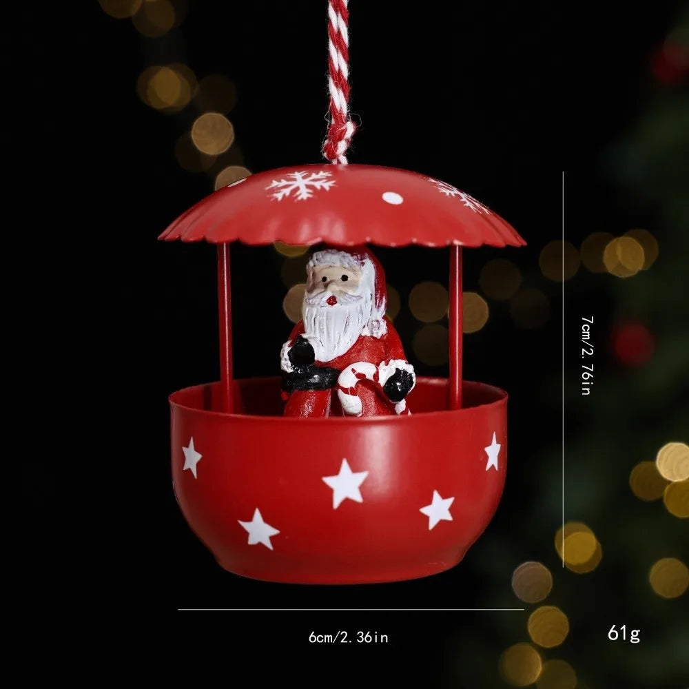 Resin & Iron Santa Claus Hanging Christmas Ornament Pendant