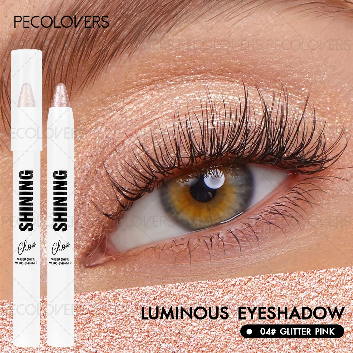 PECOLOVERS Shimmer Eyeshadow Stick – Waterproof Long-Lasting