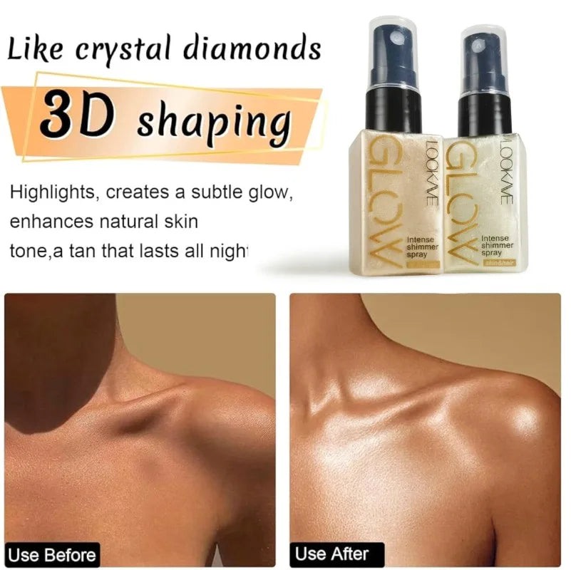 Shimmer Oil Spray – Gold Bronze Body & Face Liquid Highlighter