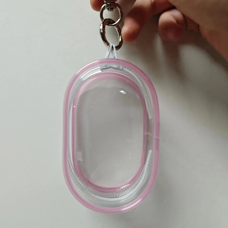 Transparent Zipper Keychain Storage Bag – Portable Jewelry Organizer