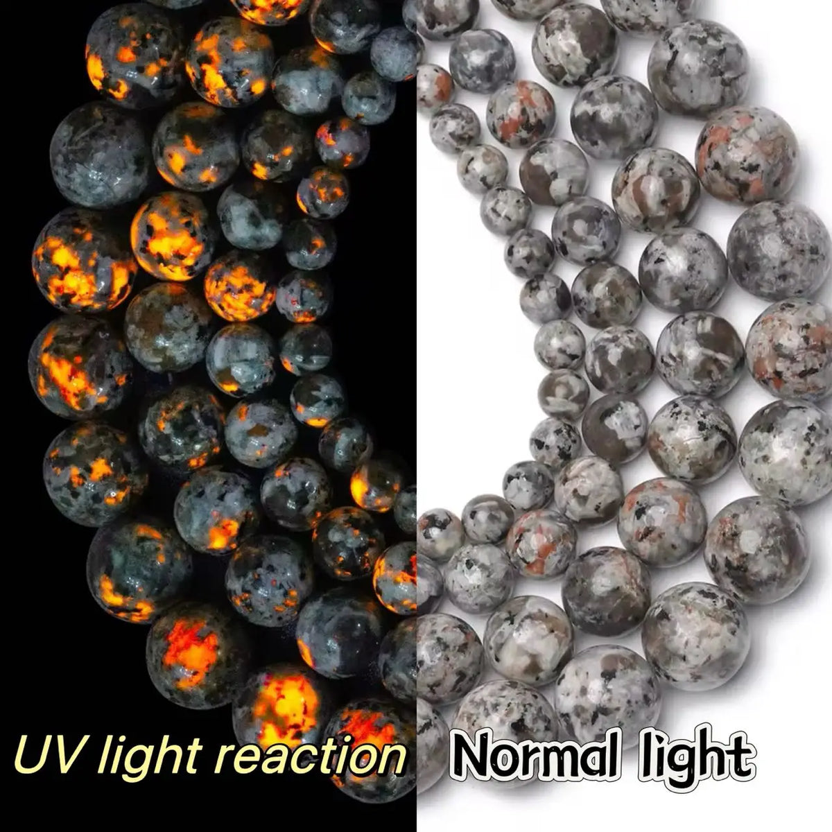 Yooperlite Sodalite Flame Stone Beads UV Glow DIY Jewelry 6–12mm