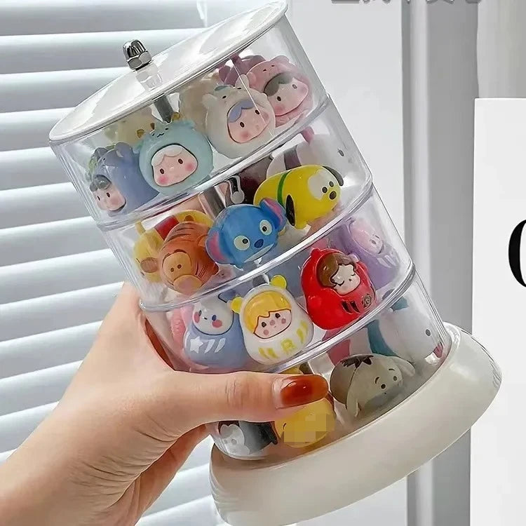 Rotating Multi-Layer Jewelry & Figurine Storage Box – Dustproof