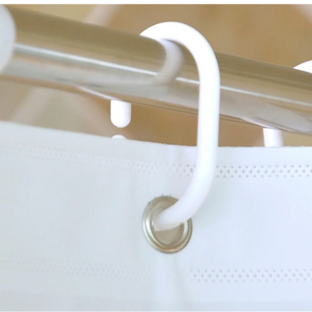 Waterproof Printed Shower Curtain with Hooks – PVC Polyester
