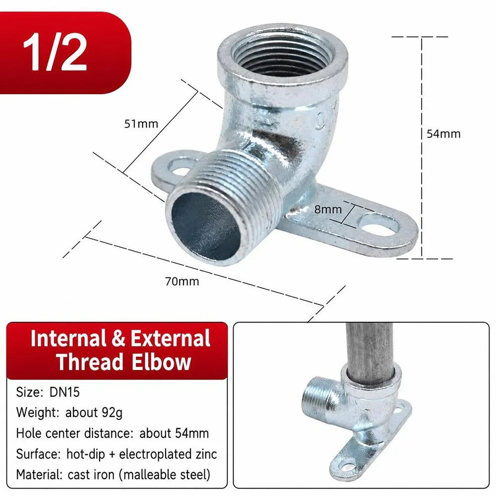 Malleable Cast Iron Wall Mount Threaded Pipe Fitting | DN15 DN20