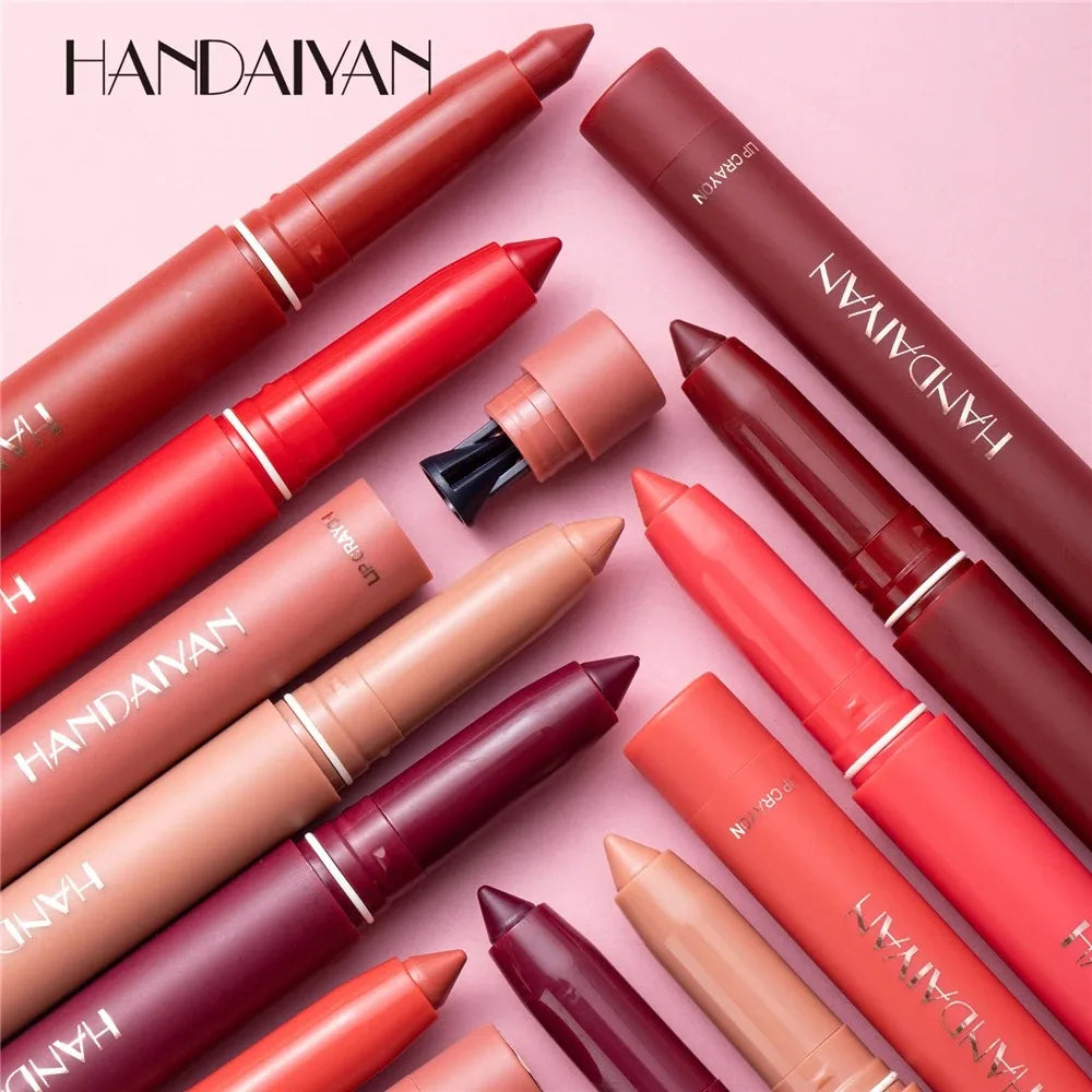 Waterproof Matte Lip Liner Pencil – 12 Shades | Long-Lasting