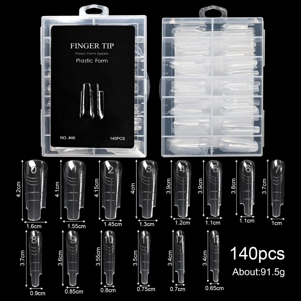 Gel Dual Nail Forms 70/140/150Pcs – 14 Sizes Reusable Molds