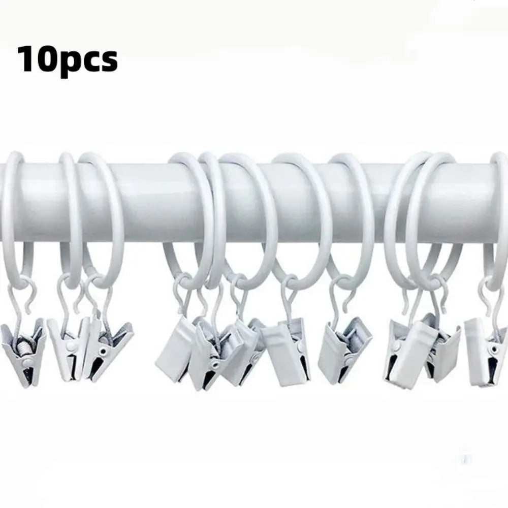 10-Pack Metal Curtain Ring Clips – Rustproof Hanging Rings