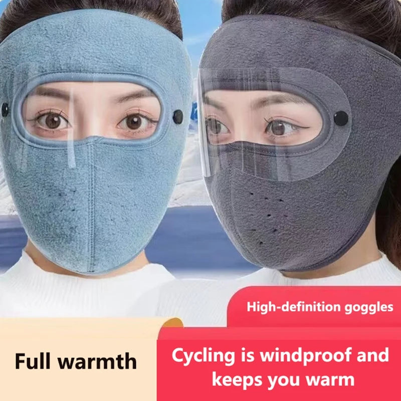 Winter Fleece Balaclava with Anti-Fog HD Goggles | Cycling Cap