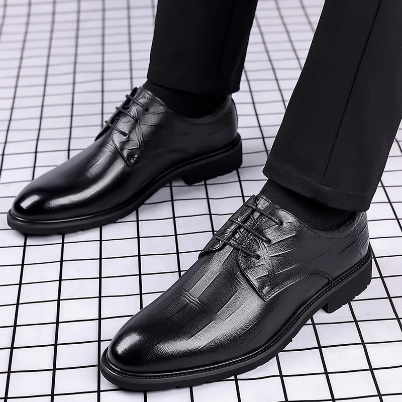 Men's Pointed Toe Oxford Dress Shoes – Lace-Up Formal