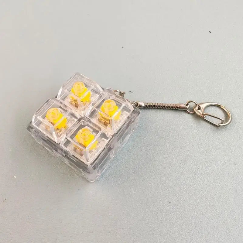 Mini Keyboard Fidget Keychain – Crystal Keycap Sensory Toy