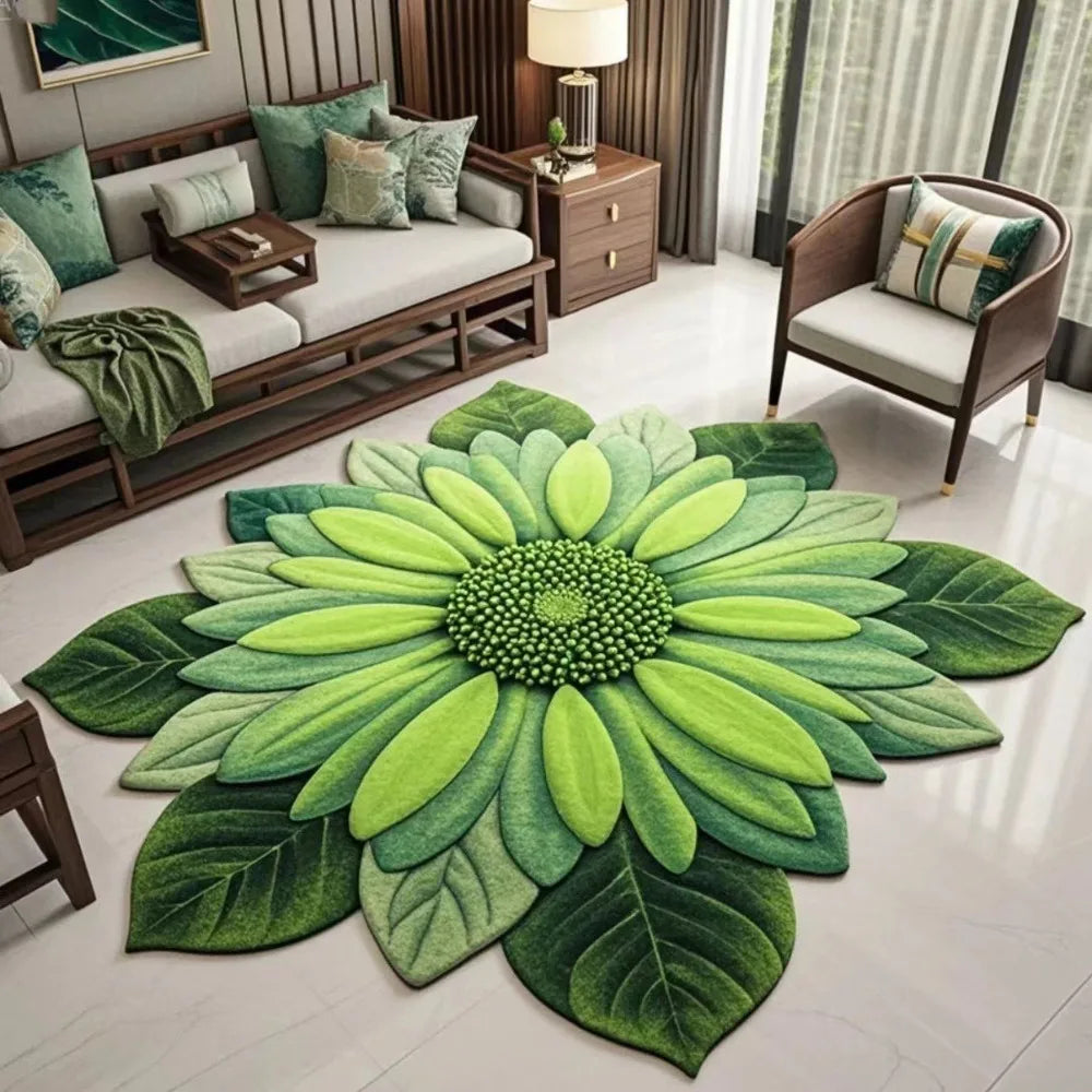 Sunflower Shape Soft Non-Slip Floor Mat – 60x60cm Absorbent Rug