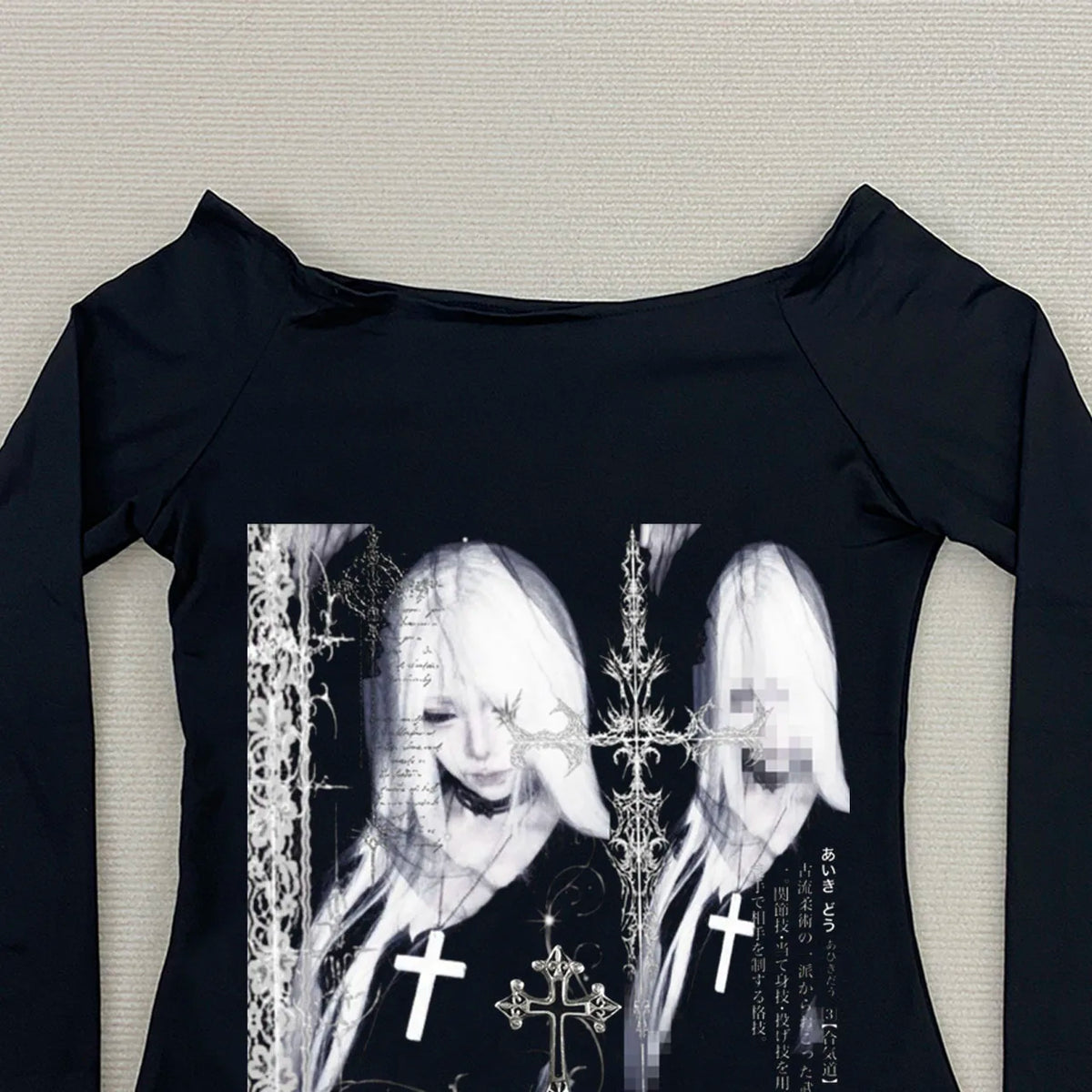 Y2K Grunge Crop Top – Long Sleeve Baby Tee for Women