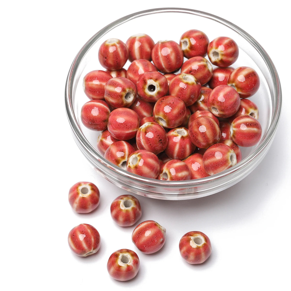 Pumpkin Watermelon Ceramic Beads 11mm – DIY Jewelry Making