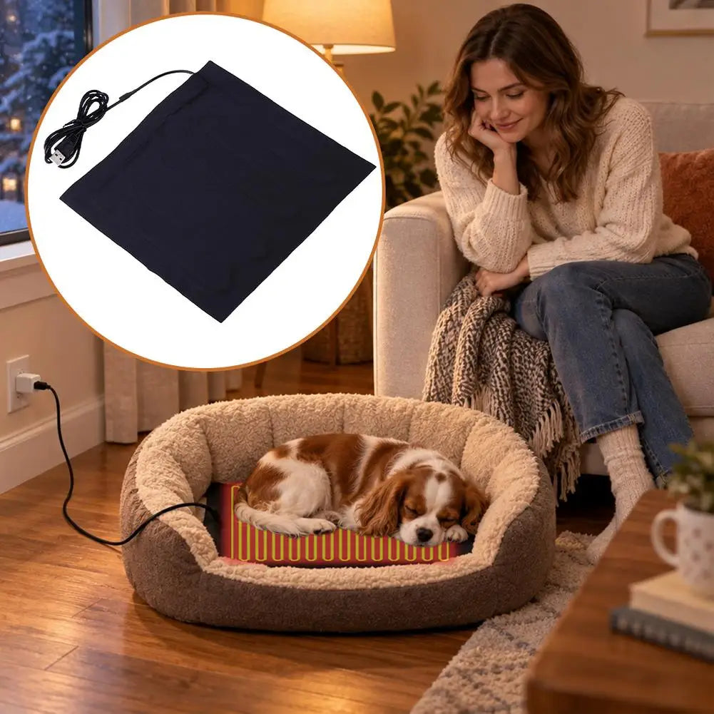 USB Pet Heating Pad – Waterproof Foldable Warm Mat for Cats & Dogs