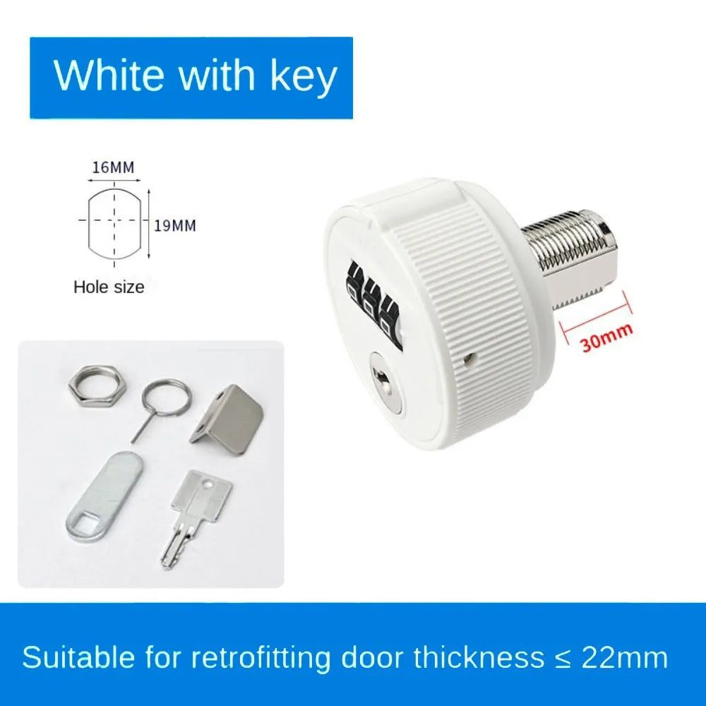 Zinc Alloy 3-Digit Combination Lock – Cabinet & Mailbox