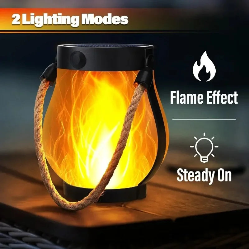 Solar Flame Hanging Lantern – 3D Flickering LED IPX4 Outdoor