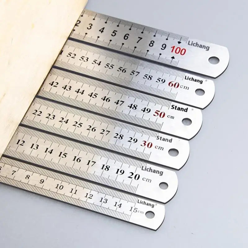 Satin Chrome Stainless Steel Machinist Ruler – MM Scale