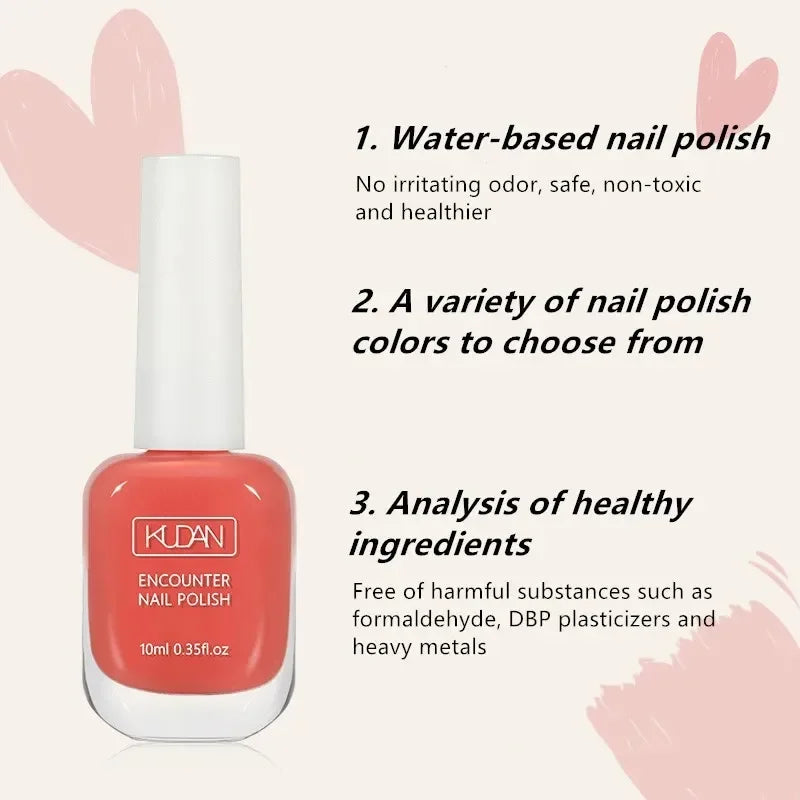 Handaiyan Water-Based Nail Polish – Quick Dry, 40 Colors